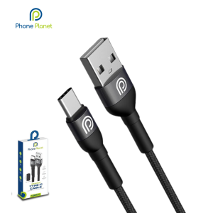 Phone Planet-PJ-AC-001-Aluminum Alloy USB-A to Type-C Cable (Braided Cable) 5V/3A-1.2M/2M
