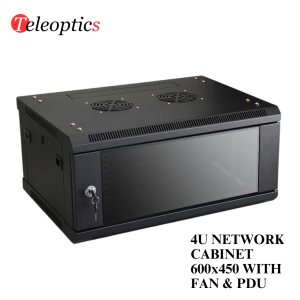 4U NETWORK CABINET Wall Mounted 600X450 SS WITH FAN & PDU