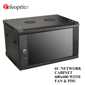 6U NETWORK CABINET Wall Mounted 600X600 SS WITH FAN & PDU-Teleoptics