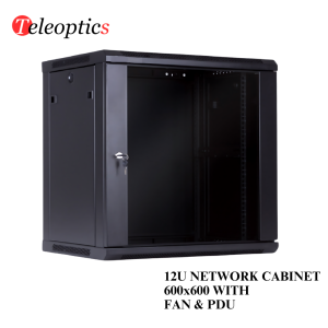 12U NETWORK CABINET Wall Mounted 600X600 Single Section WITH FAN PDU-Teleoptics
