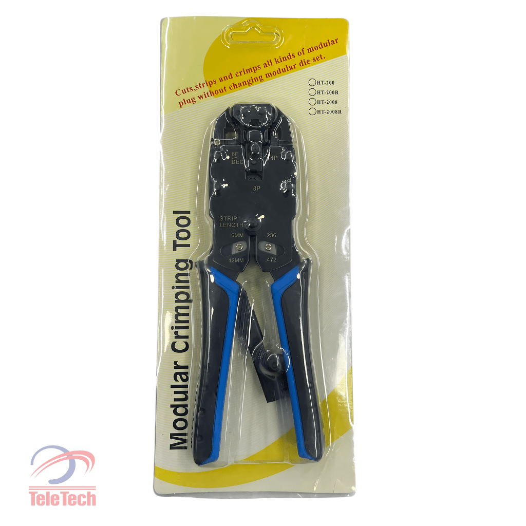 6-in-1 Modular Crimping Tool | Rugged Steel Construction | Ergonomic Grip | Versatile Cutter, Stripper & Crimper